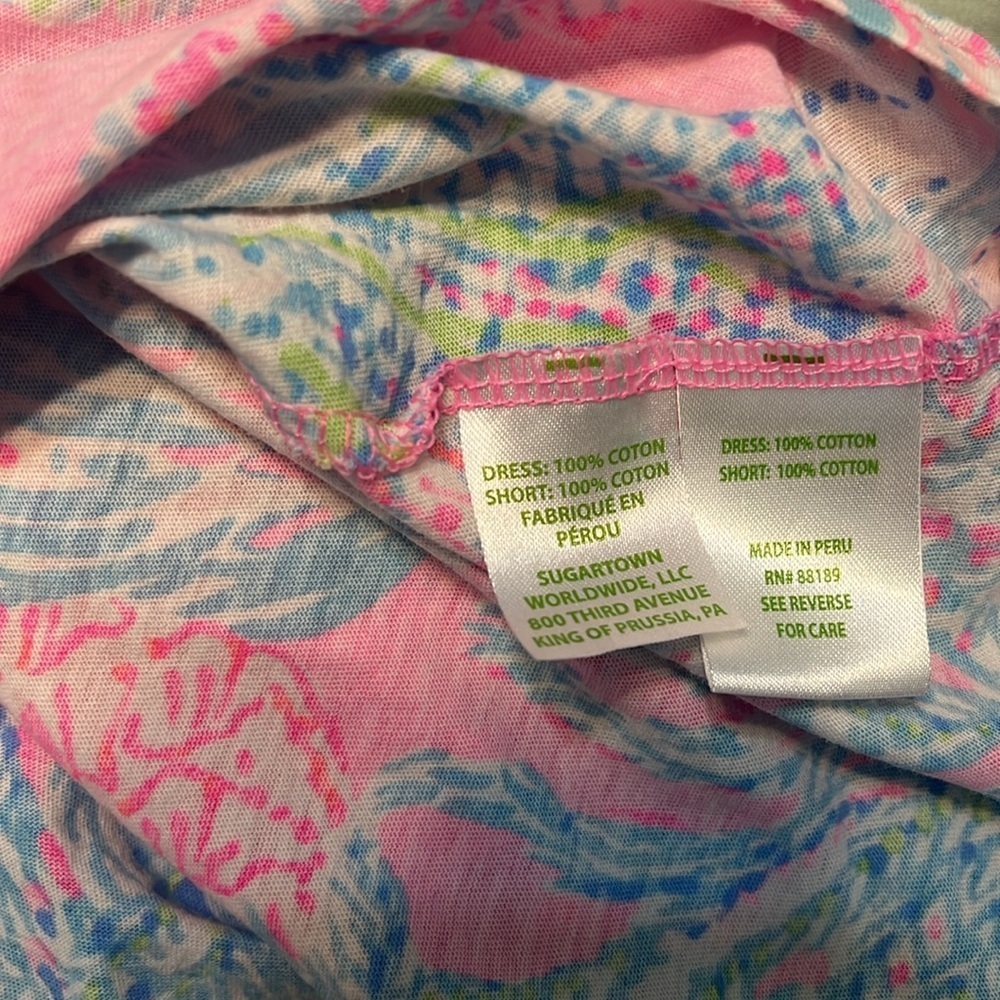 Lilly Pulitzer Girls Sundari Cotton Dress Only in Prosecco Pink Large - Picture 5 of 5